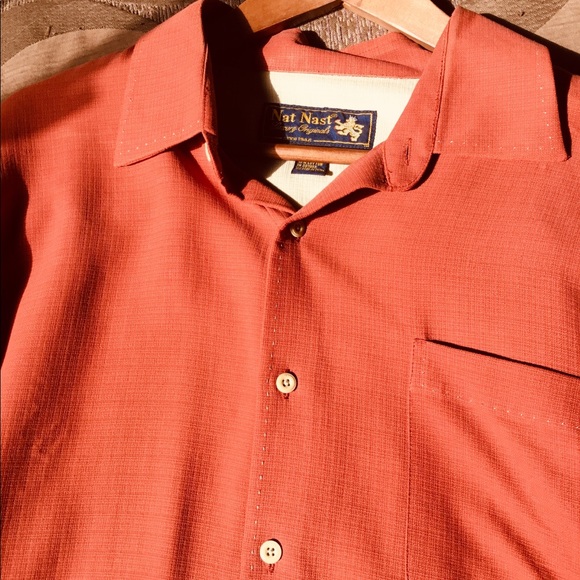 NAT NAST MEN LONG SLV RUST LUX ORIG SILK MED MINT - Picture 4 of 4